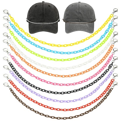 10шт 10 цвета акриловые кабельные цепи колпачки цепи, Сплав с застежками когтя омара