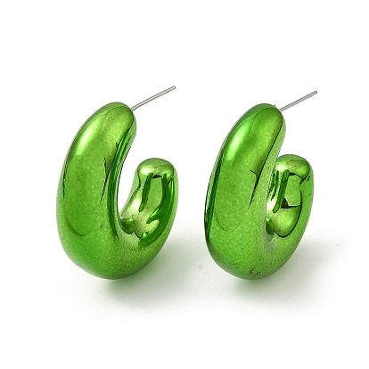 Donut Acrylic Stud Earrings, Half Hoop Earrings with 316 Surgical Stainless Steel Pins