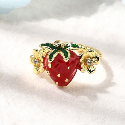 Латунные микро проложить манжеты кольца кубического циркония, с эмалью, реальный 18 k позолоченный