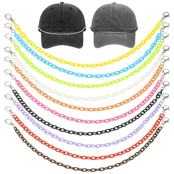 10шт 10 цвета акриловые кабельные цепи колпачки цепи, Сплав с застежками когтя омара