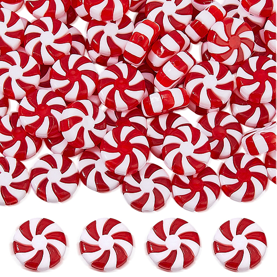 100шт. пластиковые бусины на рождественскую тематику, конфеты