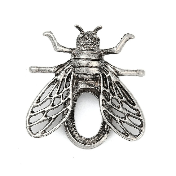 Плакировка античный серебряный сплав основа броши оправы, насекомое