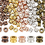 100Pcs 5 Colors Tibetan Style Alloy European Beads, Large Hole Beads, Barrel, Lead Free & Cadmium Free