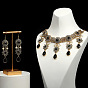 Baroque Crystal Tassel Earrings Necklace Set for Evening Party Bride Jewelry