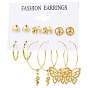 Vintage Pearl Tassel Butterfly Earrings Set for Women - Fashionable Ear Accessories