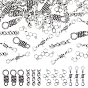 80Ppcs 4 Style  Tibetan Style Alloy Links connectors, Cadmium Free & Lead Free, Atom & String & Knot & Honeycomb