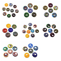 Handmade Millefiori Glass Beads, Donut/Pi Disc