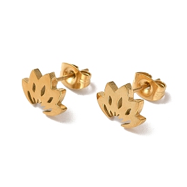 304 Stainless Steel Stud Earrings for Women, Golden
