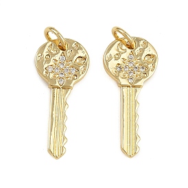 Латунные микро проложить кубического циркония подвески, ключ, с целью перехода в кольце, долговечный, без кадмия и без свинца, стойки покрытие