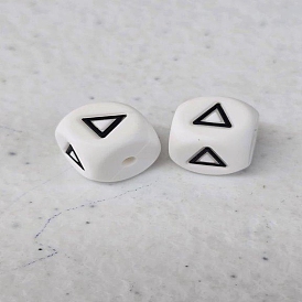 Cuentas de silicona con letras cúbicas, cuentas del alfabeto con dados cuadrados, Cuentas de letras sueltas con espaciador de agujeros para hacer pulseras, collares y joyas