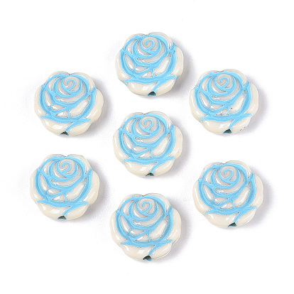 Непрозрачные акриловые эмалированные бусины, роза