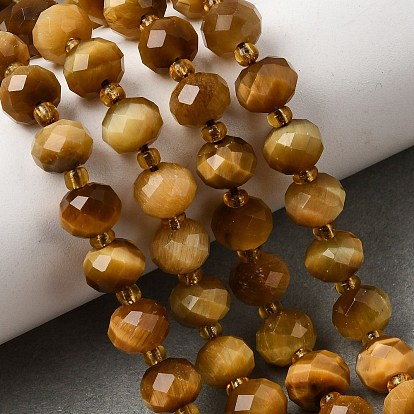 Натуральный золотой тигр глаз бисер пряди, граненый бисер, с бисером
