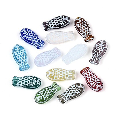 Окрашенные стеклянные бусины, рыба