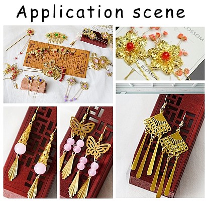 NBEADS DIY Hair Accessories, with Bead Caps, Filigree Findings Pendant, Bead Caps, 304 Stainless Steel Extender Chains and Hair Clip Finding and Hair Combs Finding