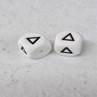Cuentas de silicona con letras cúbicas, cuentas del alfabeto con dados cuadrados, Cuentas de letras sueltas con espaciador de agujeros para hacer pulseras, collares y joyas