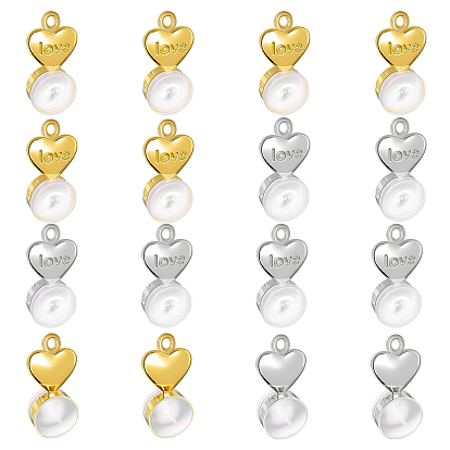 16 шт 2 цвета силиконовые гайки для ушей, с латунной найти, сердце со словом любовь пояс серьги спины