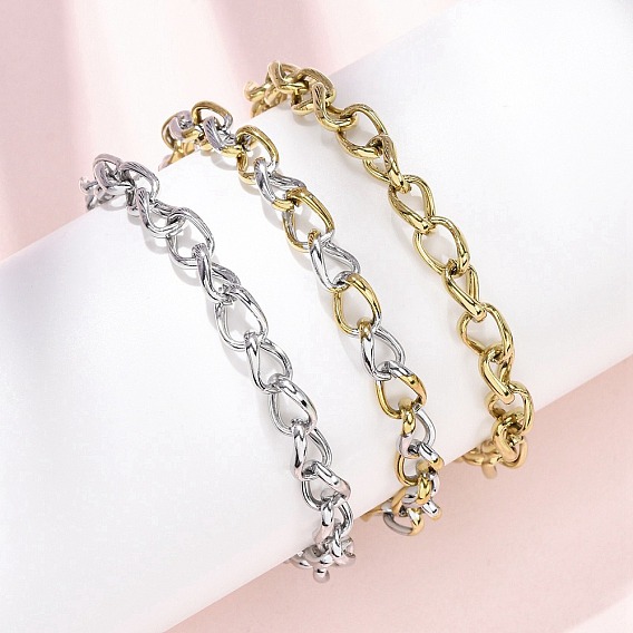 304 браслеты из кубинских звеньев из нержавеющей стали для женщин