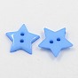 Acrylic Sewing Buttons, Plastic Buttons, 2-Hole, Dyed, Star