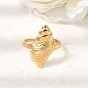 304 Stainless Steel Cuff Open Rings for Women, Conch Shape