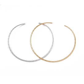 304 Stainless Steel Hammered Wire Necklace Making, Rigid Necklaces, Minimalist Choker, Cuff Collar