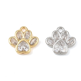 Латунные микропаве прозрачные кубические циркониевые подвески, отпечаток лапы, без кадмия, без никеля и без свинца