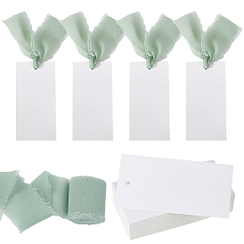 Лента 5m из полиэстера с потертой бахромой, с 50шт. пустых картонных бирок, рассадочная карточка на свадьбу