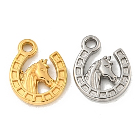 Ионное покрытие (ip) 304 подвески из нержавеющей стали, Подкова с подвеской в виде головы лошади