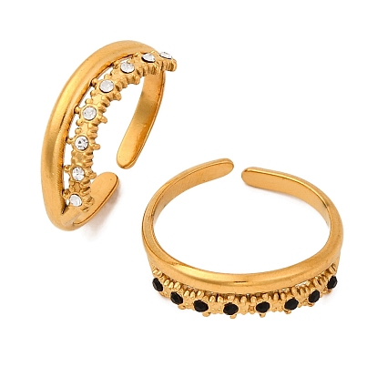 304 палец кольца из нержавеющей стали, со стразами