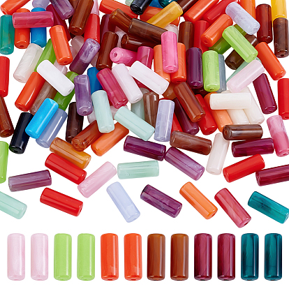 120шт. акриловые бусины в форме столбиков с имитацией драгоценных камней
