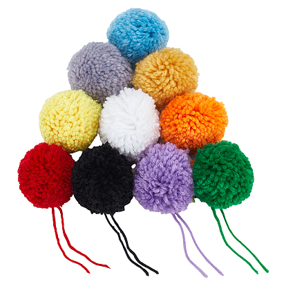 20шт. 10 цветов, помпон из полиэстера для рукоделия своими руками, для шапки шарфа аксессуары