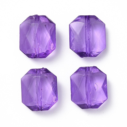 Transparent Acrylic Beads, Faceted, Rectangle