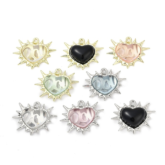 Подвески из сплава , сердце прелести, cmолой, без свинца, без кадмии и без никеля, стойки покрытие