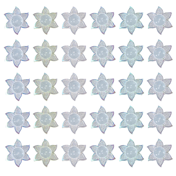 30шт. 6цветные акриловые ушки для сережек, с силиконовыми накладками, цветок