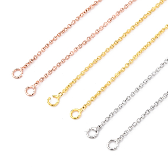1.5мм латунный кабель цепочка изготовление ожерелья, с 304 из нержавеющей стали омара застежками, без свинца и без кадмия, долговечный, стойки покрытие