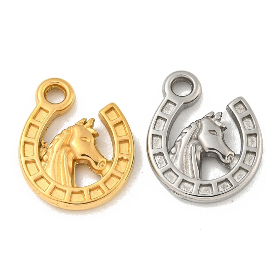 Ионное покрытие (ip) 304 подвески из нержавеющей стали, Подкова с подвеской в виде головы лошади