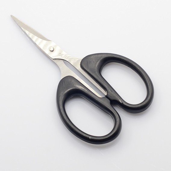 Iron Scissors, Covered By Plastic, Platinum, 120x65x10mm