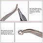 Jewelry Pliers, #50 Steel(High Carbon Steel), Bent Nose Pliers, with Random Pattern, Ferronickel, Platinum, Midnight Blue, 125x70x10mm
