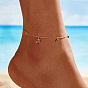 925 bracelet de cheville en chaîne torsadée en argent sterling, Breloque étoile en zircone cubique à micro pavé