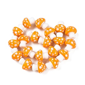 Handmade Lampwork Beads Strands, Mushroom