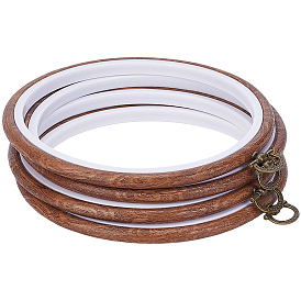 4шт. пялец для вышивания крестиком из полипропилена и ПВХ пластика, имитирующего дерево, с подвесным кольцом из сплава, аксессуары для швейных инструментов