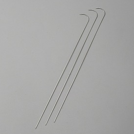 Agujas de abalorios de cabeza doblada de acero para hilandero de cuentas, agujas curvas para bisuteria