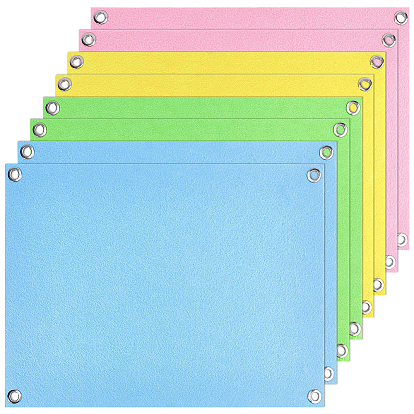 8Pcs 4 Colors Rectangle Felt Bulletin Board with Alloy Grommets, for Notes, Photos & Message Organization, Platinum