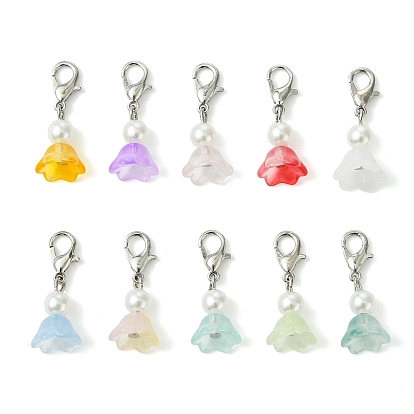 Adornos colgantes de cristal para muñecas, con aleación de zinc hebillas de pinza de langosta