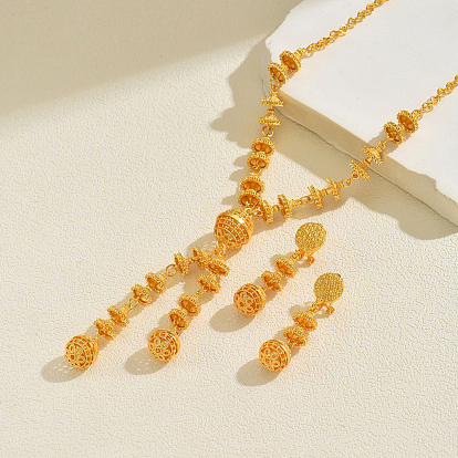 Комплекты из колье и серег с длинными круглыми кисточками из сплава в ближневосточном стиле для женщин