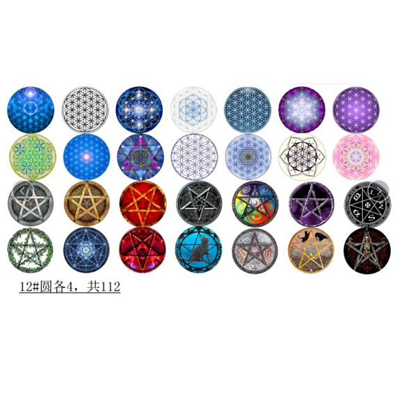 Кабошоны из стекла, плоско-круглые