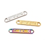 304 Stainless Steel Connector Charms, Rectangle Links with Moon & Star