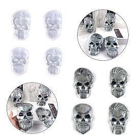 Skull Display Decoration Statue Silicone Molds, Portrait Sculpture Resin Casting Molds, for UV Resin, Epoxy Resin Craft Making