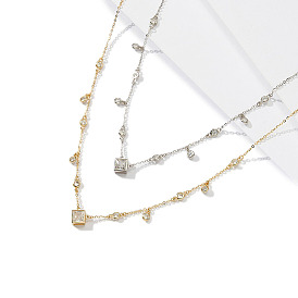 925 подвесные стерлингового серебра ожерелья, микро-паве 5ожерелья с подвесками из кубического циркония