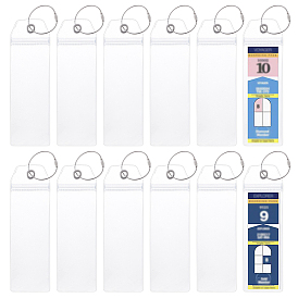 Прозрачные ПВХ бирки для багажа, с металлическими кольцами, прямоугольные