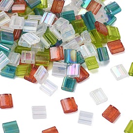 4 рождественские цвета 2 квадратные стеклянные бусины с отверстием